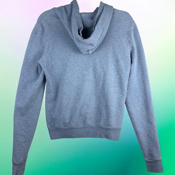 LOVE YAYA Dusty Blue Colorful Embroidered long sleeve Zip Up Hoodie Top 2 Medium - Picture 3 of 9